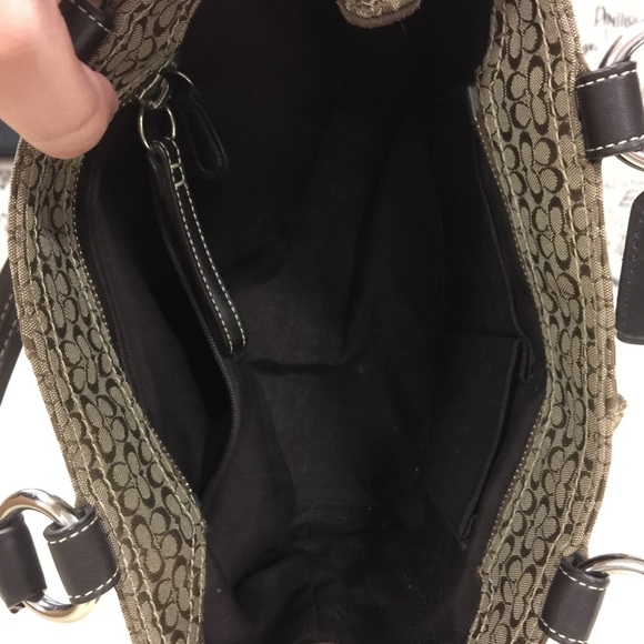 Vintage two tone brown coach handbag - Picture 5 of 8